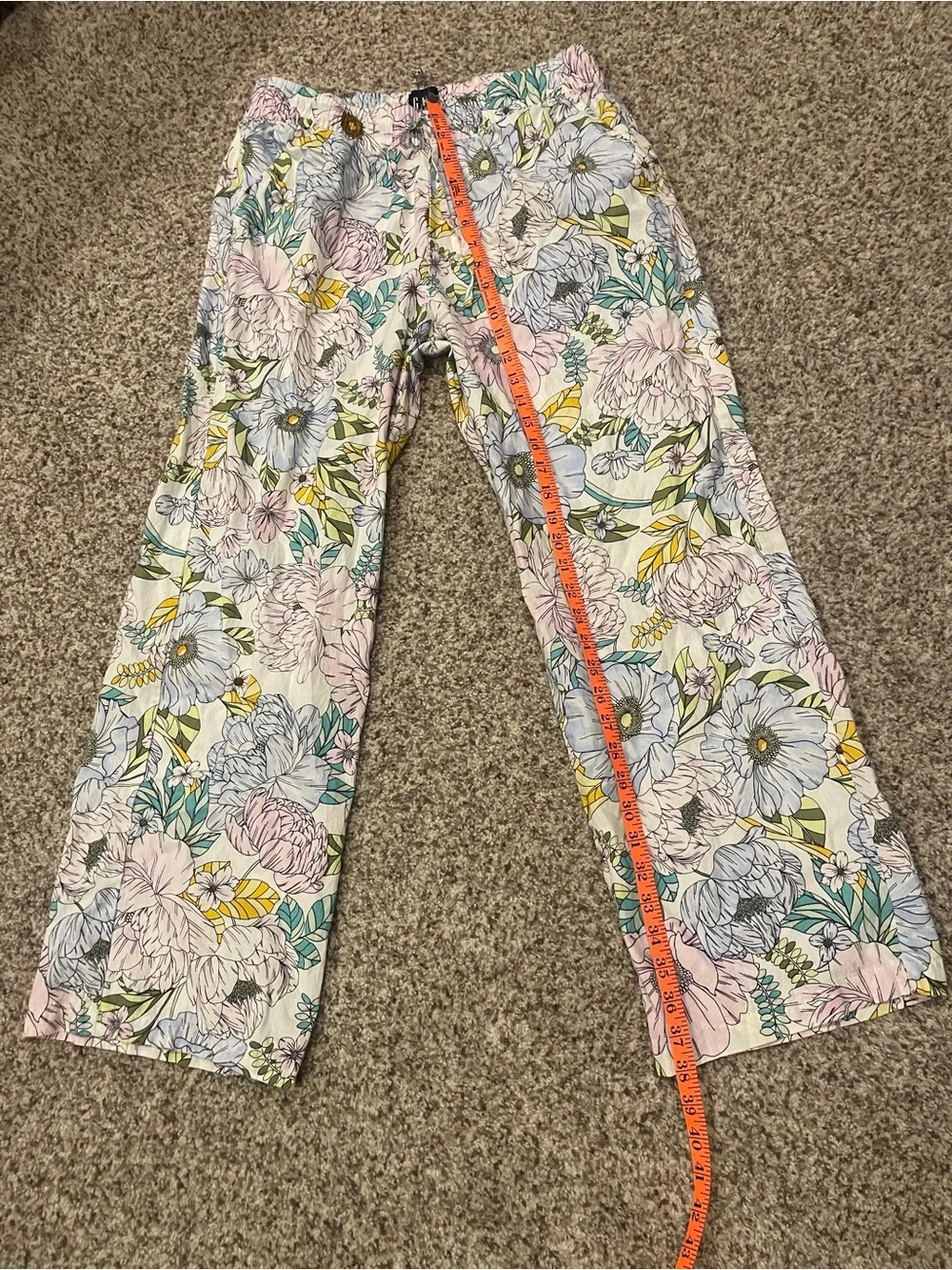 GAP Floral Lounge Pajama Pants - Pastel Blue, Pink & Green